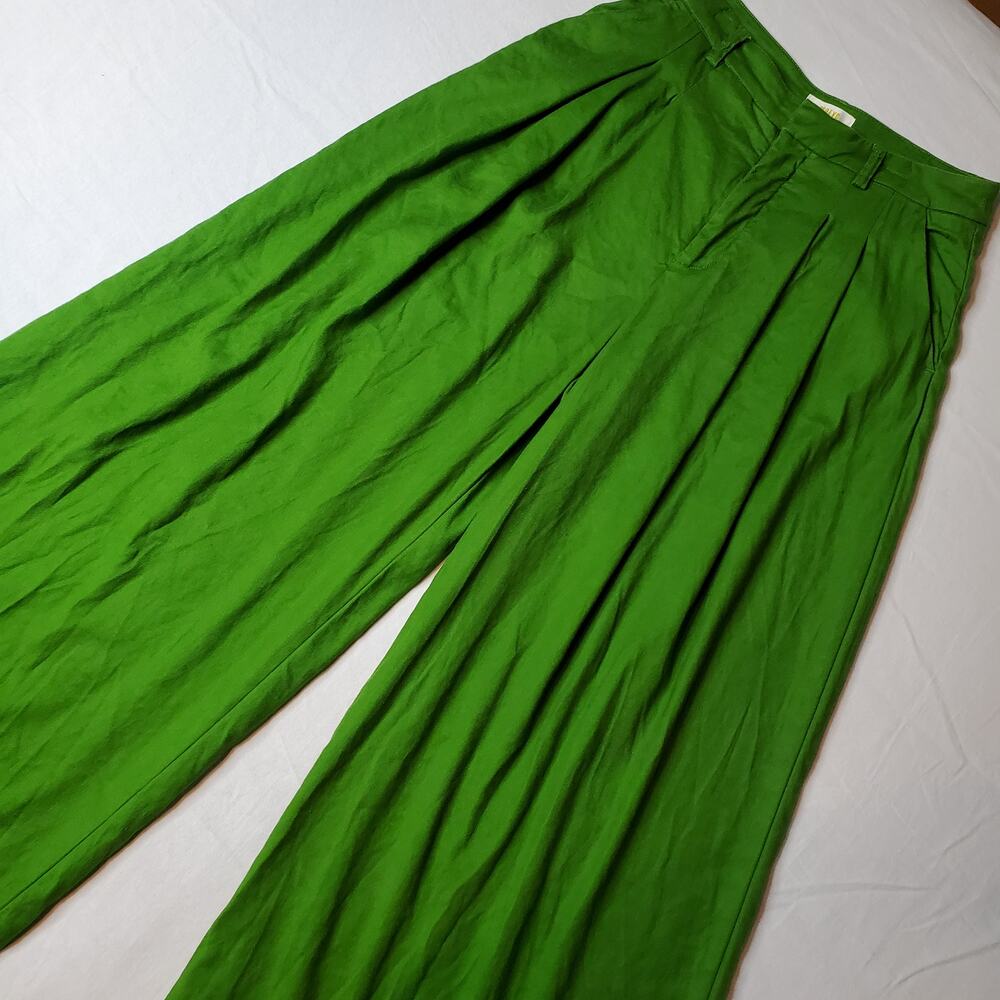 Maeve Vibrant Green Wide Leg Trousers
